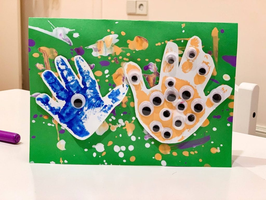 painting for toddlers - monster hands