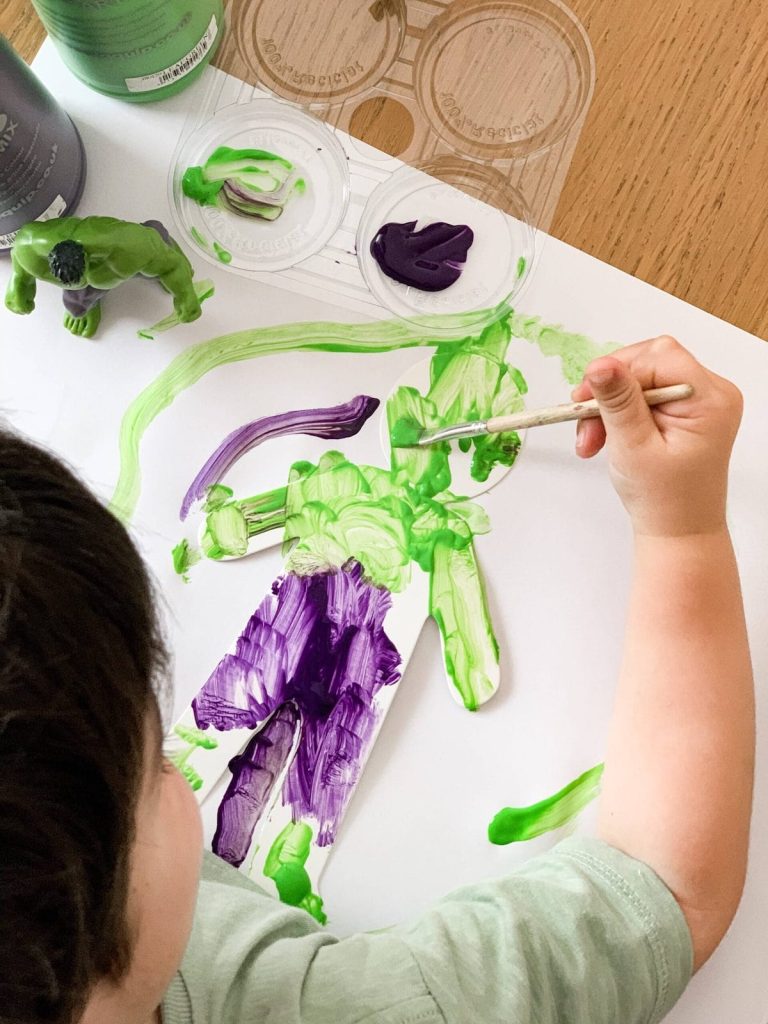 painting for toddlers - hulk