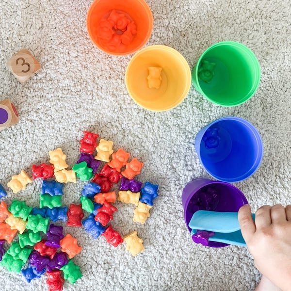 3 year old boy birthday gift ideas - color bear sorting