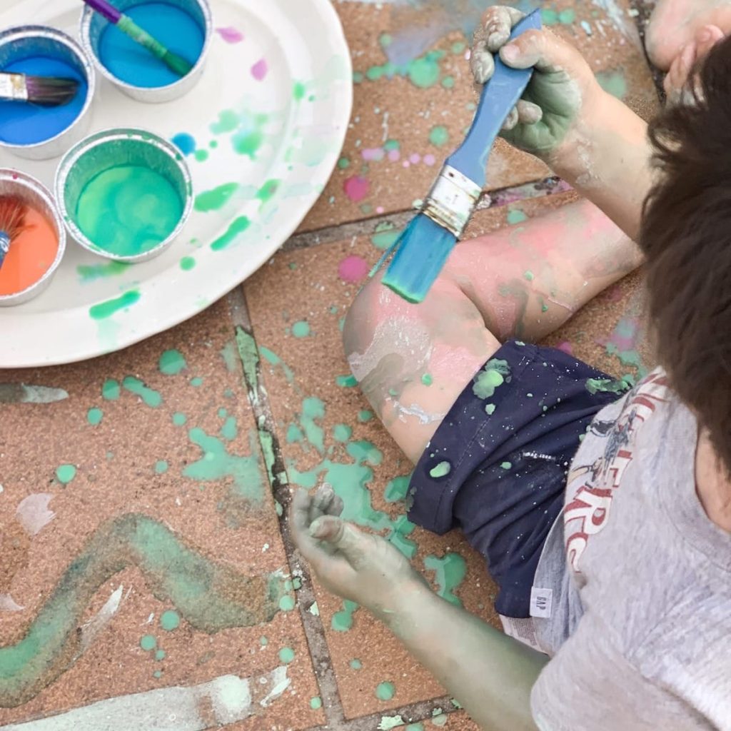 chalk paint for kids - painted kid