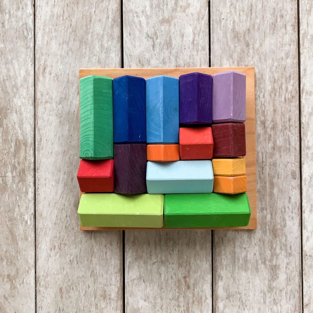 Grimms toys - Stacked houses puzzle 1