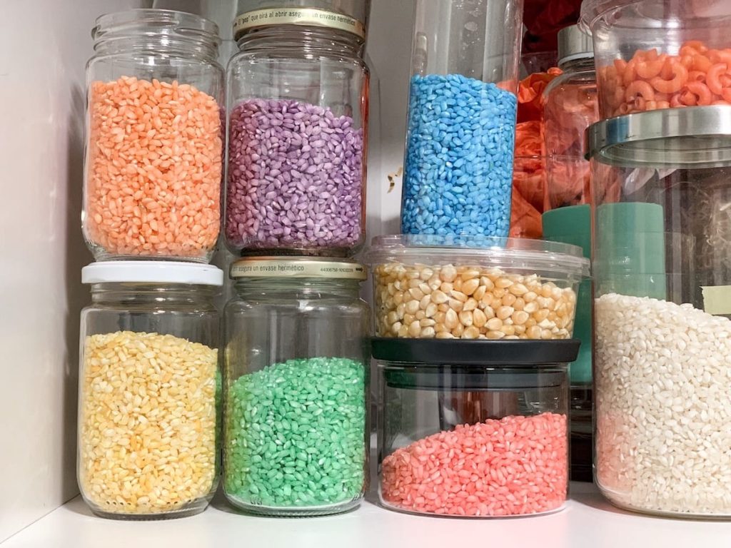 how to dye rice - storage