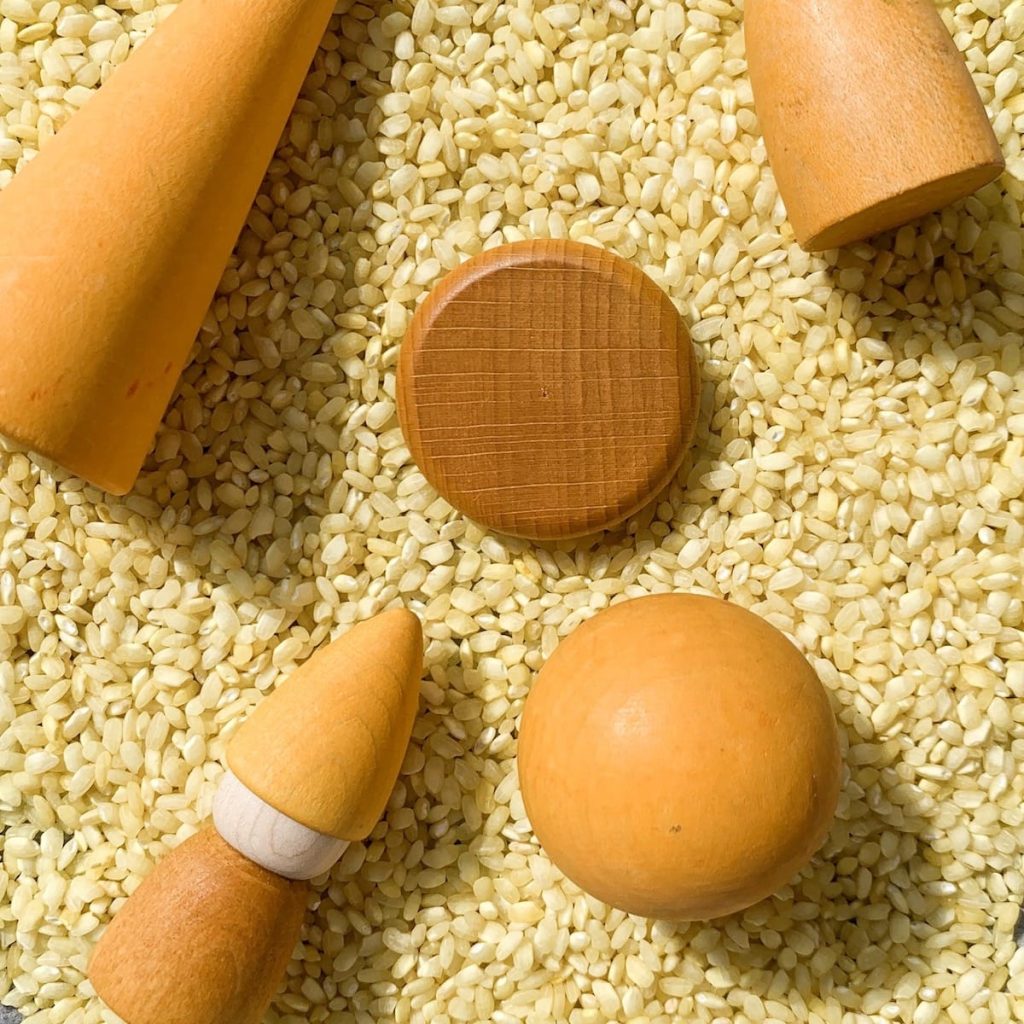 how to dye rice yellow sensory play