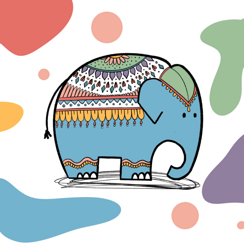 Elephant Drawing For Kids - Design 1