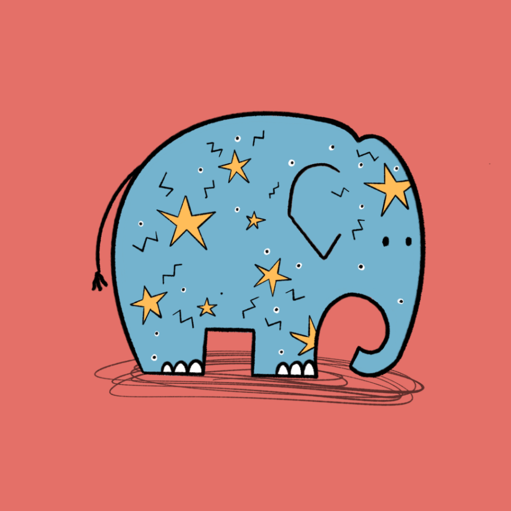 Elephant Drawing For Kids - Starry