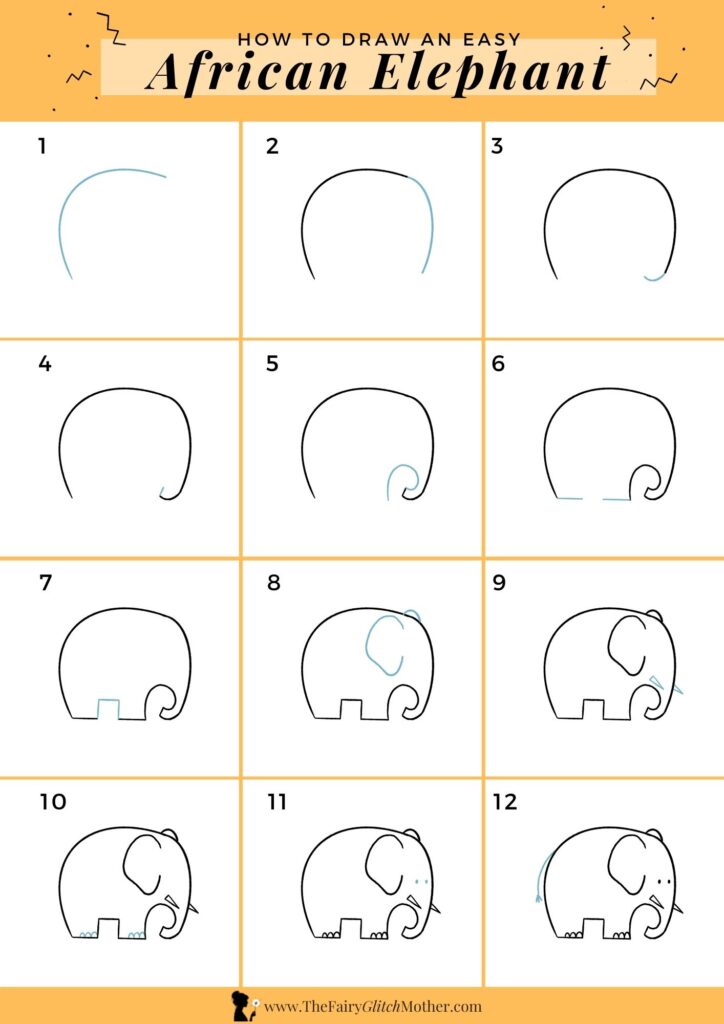 How to draw a baby elephant step by step - Cute elephant drawing easy-saigonsouth.com.vn