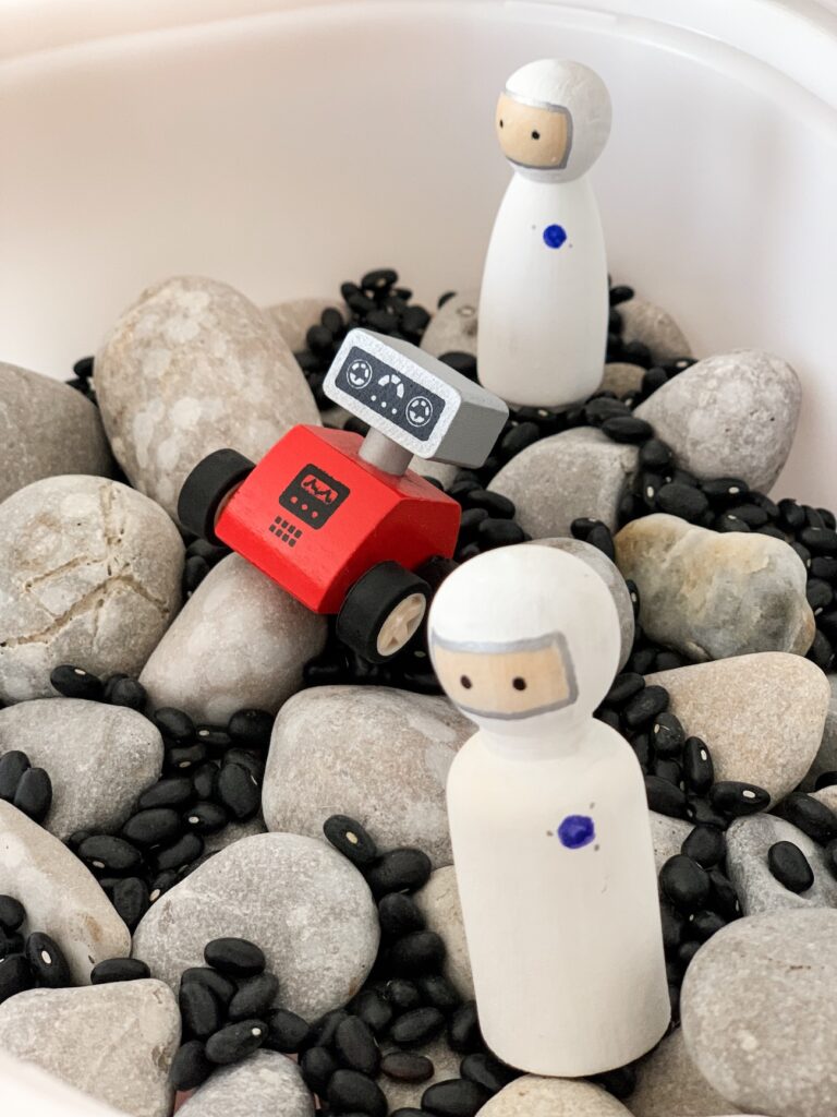 Peg Doll Ideas - Sensory table rocks