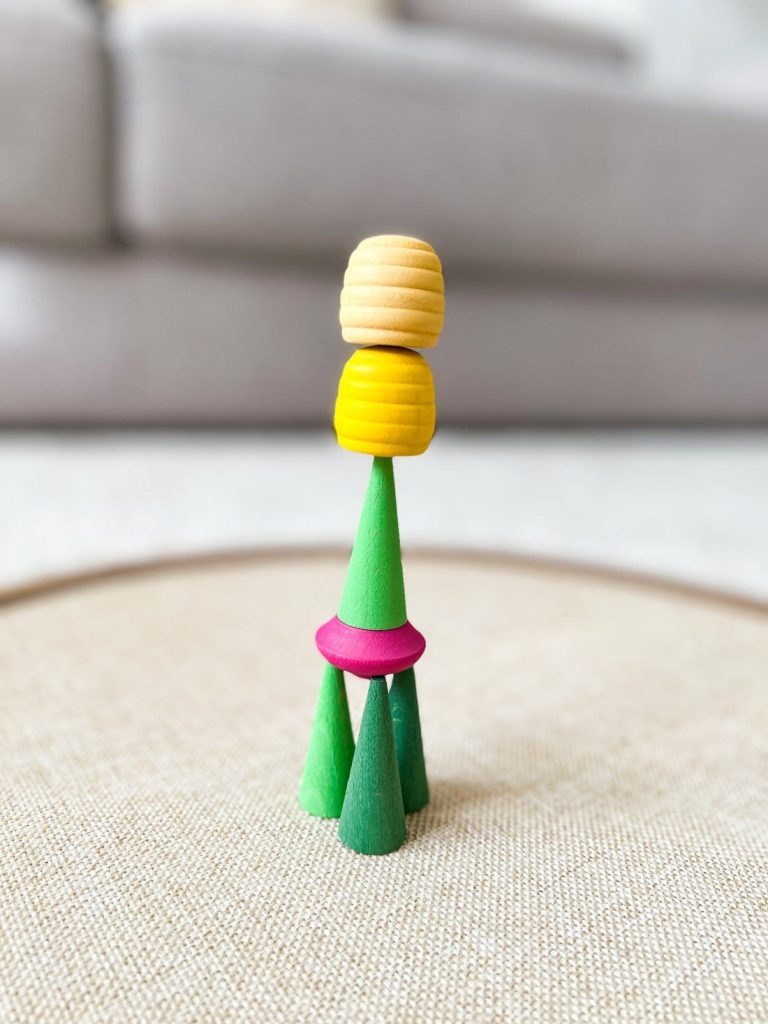 grapat stacking challenge - honeycombs on cone on flower on cones