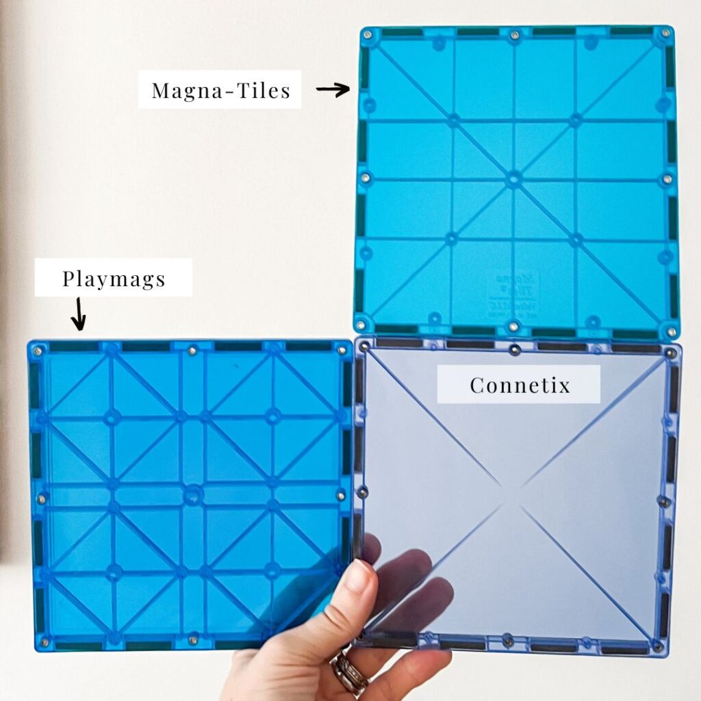 Magnetic tiles - large blue square tiles comparison