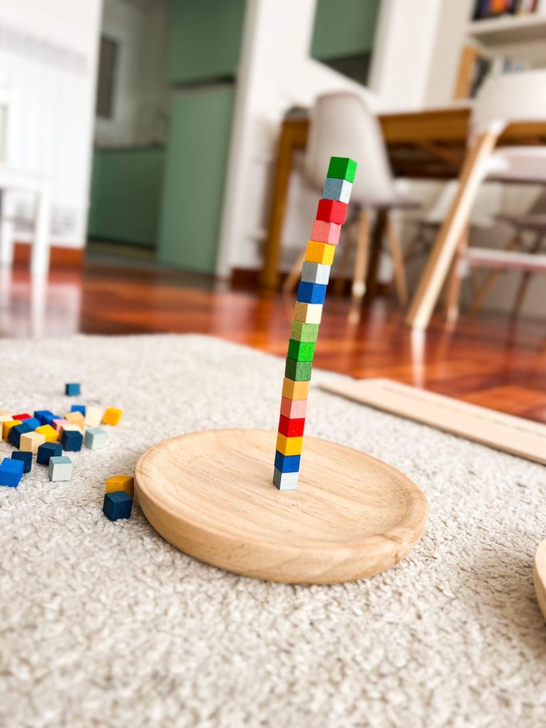 tower with mis&match cubes - 17 cubes high